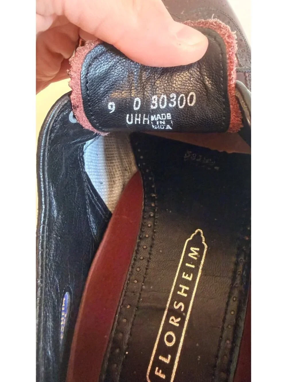 Florsheim Mens Burgundy Leather Wingtip Oxford Dress Shoes Size 9D Made In USA